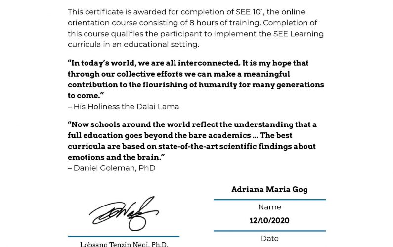 Certificate of Completion - SEE Learning